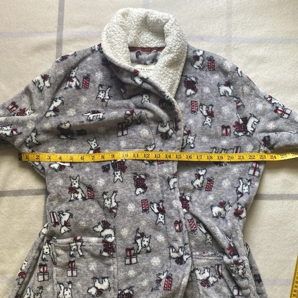 Laura Ashley Cozy Scottie Dog Robe Size L/XL - Picture 10 of 12